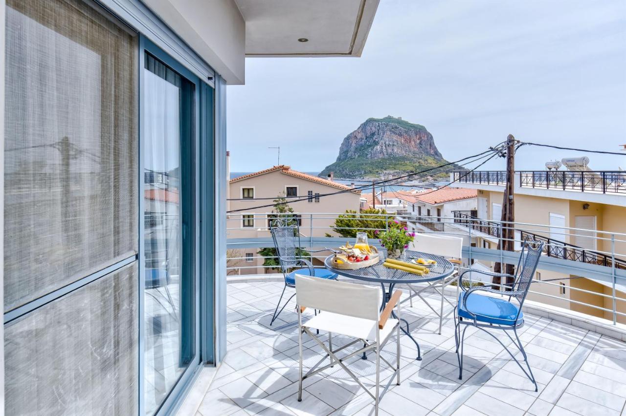 Monemvasia Modern Flat With Panoramic Sea View Bagian luar foto